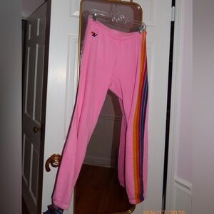 AVIATOR NATION PINK STRIPE SWEATPANTS